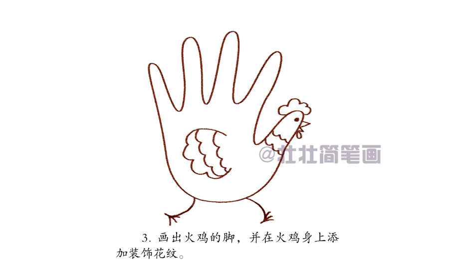 生意娱乐两不误，闲暇时刻画一只手掌火鸡