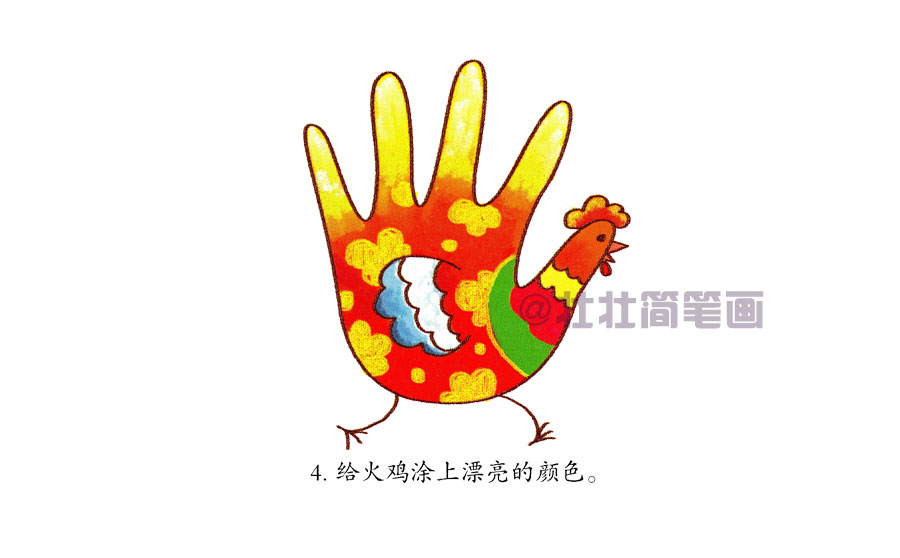 生意娱乐两不误，闲暇时刻画一只手掌火鸡