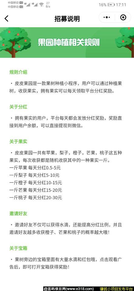 皮皮果园收果子分红