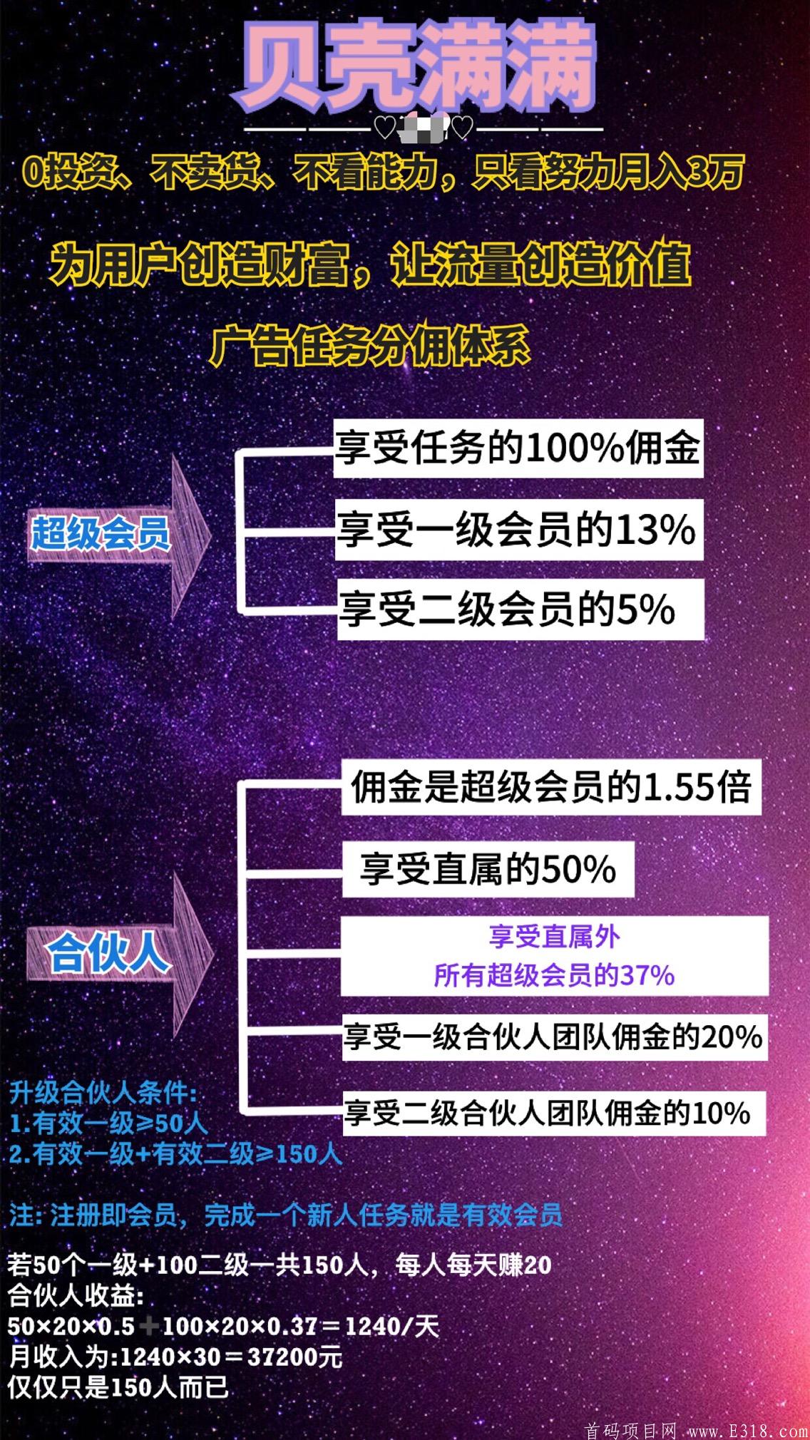 静态每天20+贝壳满满首码对接6月23号下午首发多重收益高扶持
