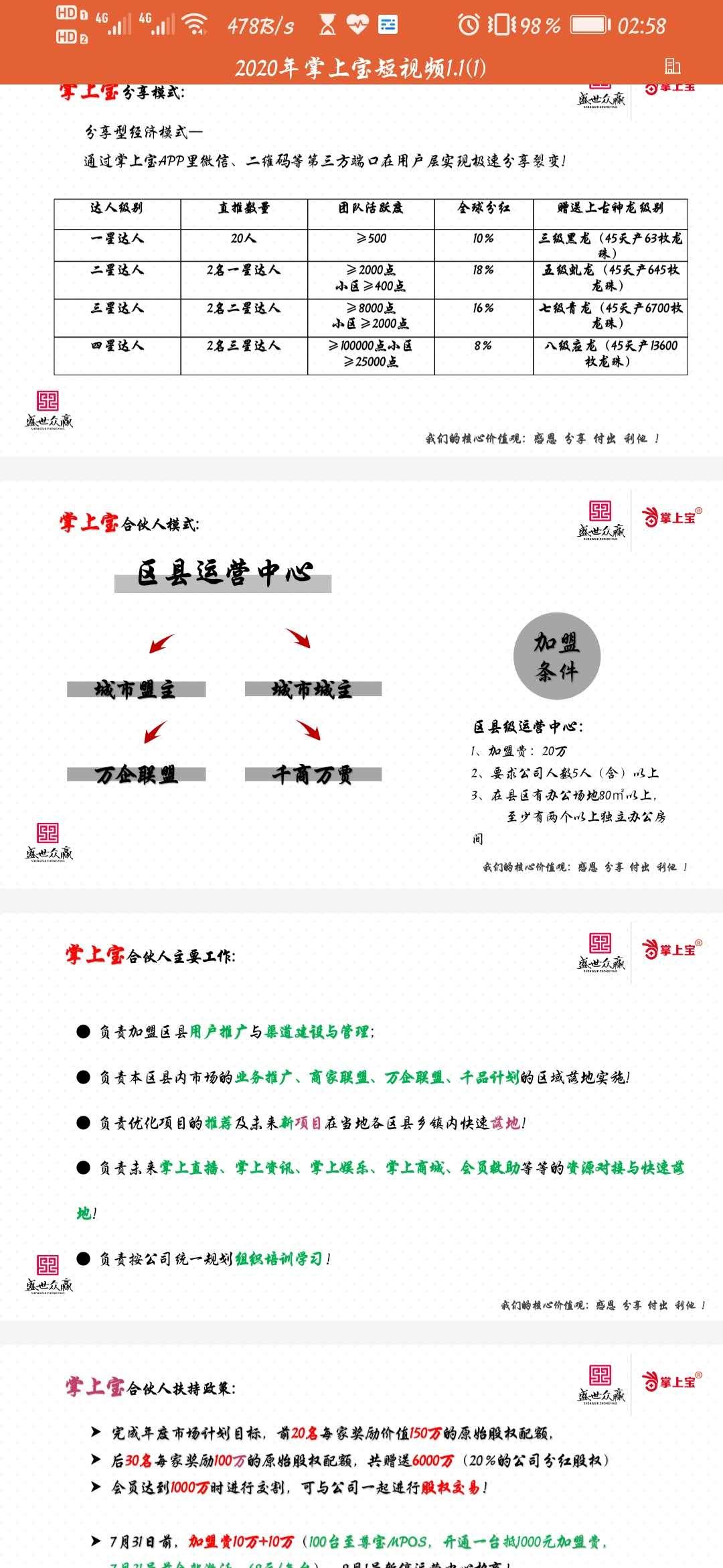 掌上宝短视频，注册送产18龙珠神龙，一龙珠9，上涨空间大。