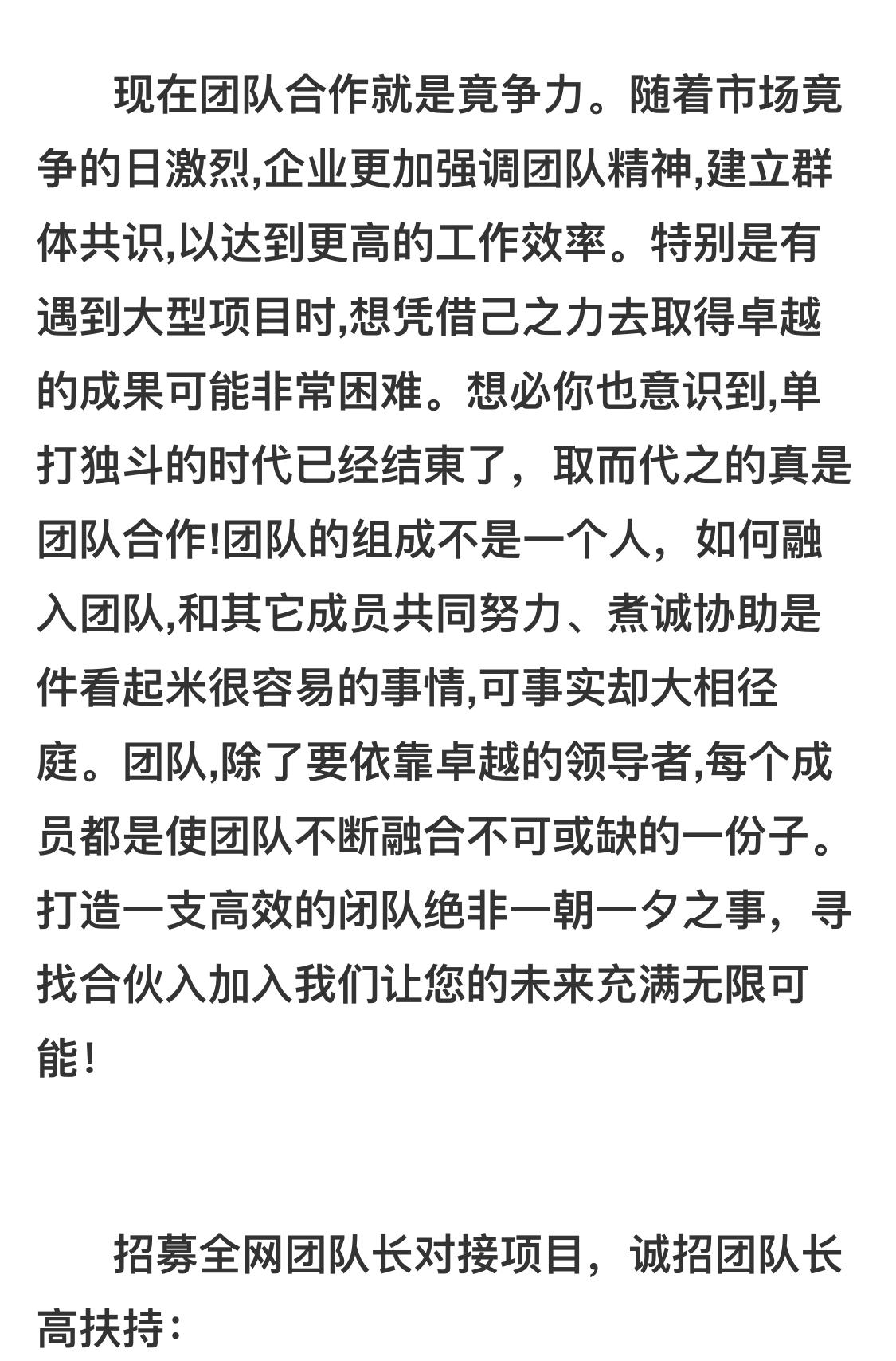 《天狐－兄弟盟》全网招募团队长高扶持有兴趣的加我微信详谈