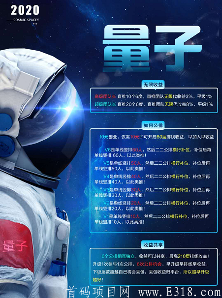 【量子科技】六度模式，项目首码内排，18号正式上线，注册私发我手机号免费赠送一个v6 后面项目正式开始了直接吃收益就行，一毛钱都不用花 ，名额只有1万个速度占位了