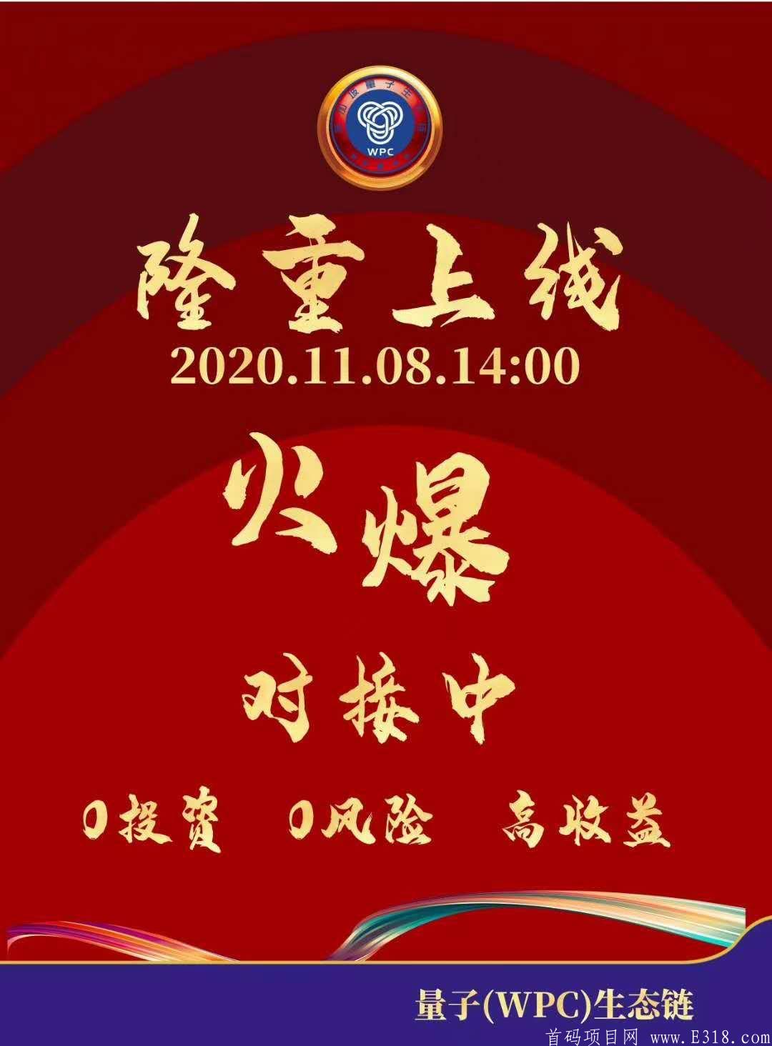 WPC量子链11月8号首码，无众筹，无泡沫