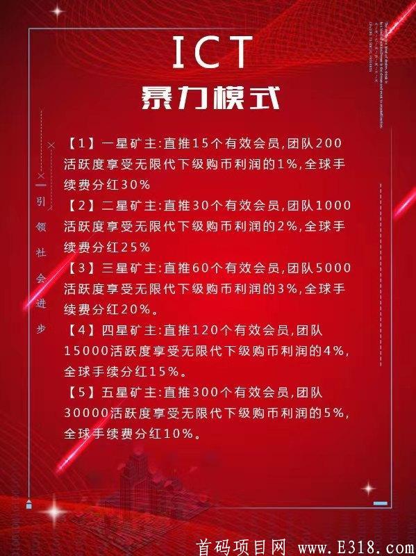 ICT芯矿链12月6号首码【OKO模式】