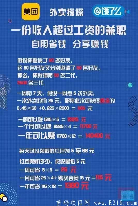 0元招外卖探探合伙人，欢迎美团饿了吗小哥