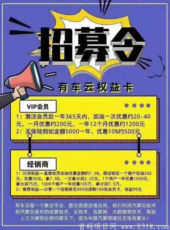 有车云卡,穷人的投资项目（一顿火锅的钱）！有机会获得一生的被动收益！月入过万其实很简单