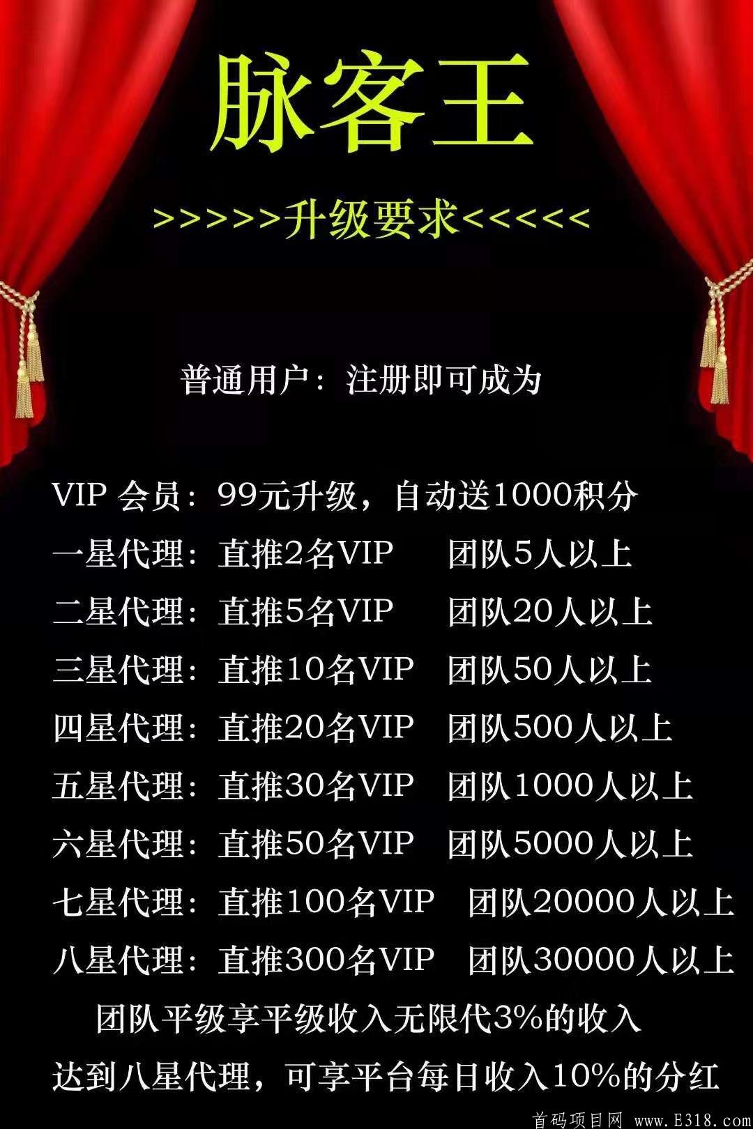 17号脉客王最新广告平台上线，內排送4星，缺人脉，缺广告平台的速度来