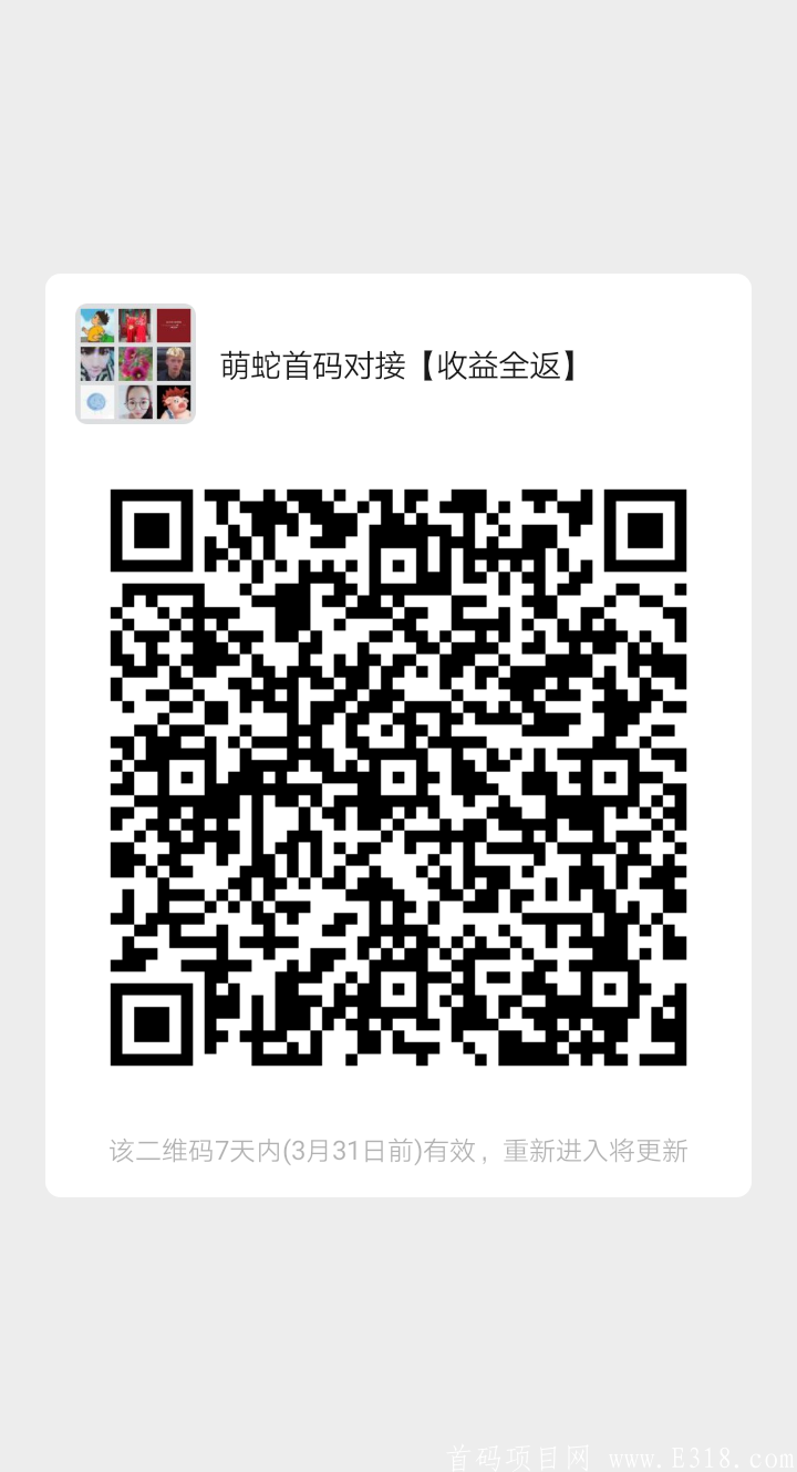 萌蛇首码对接。收益全返。微信群已开通