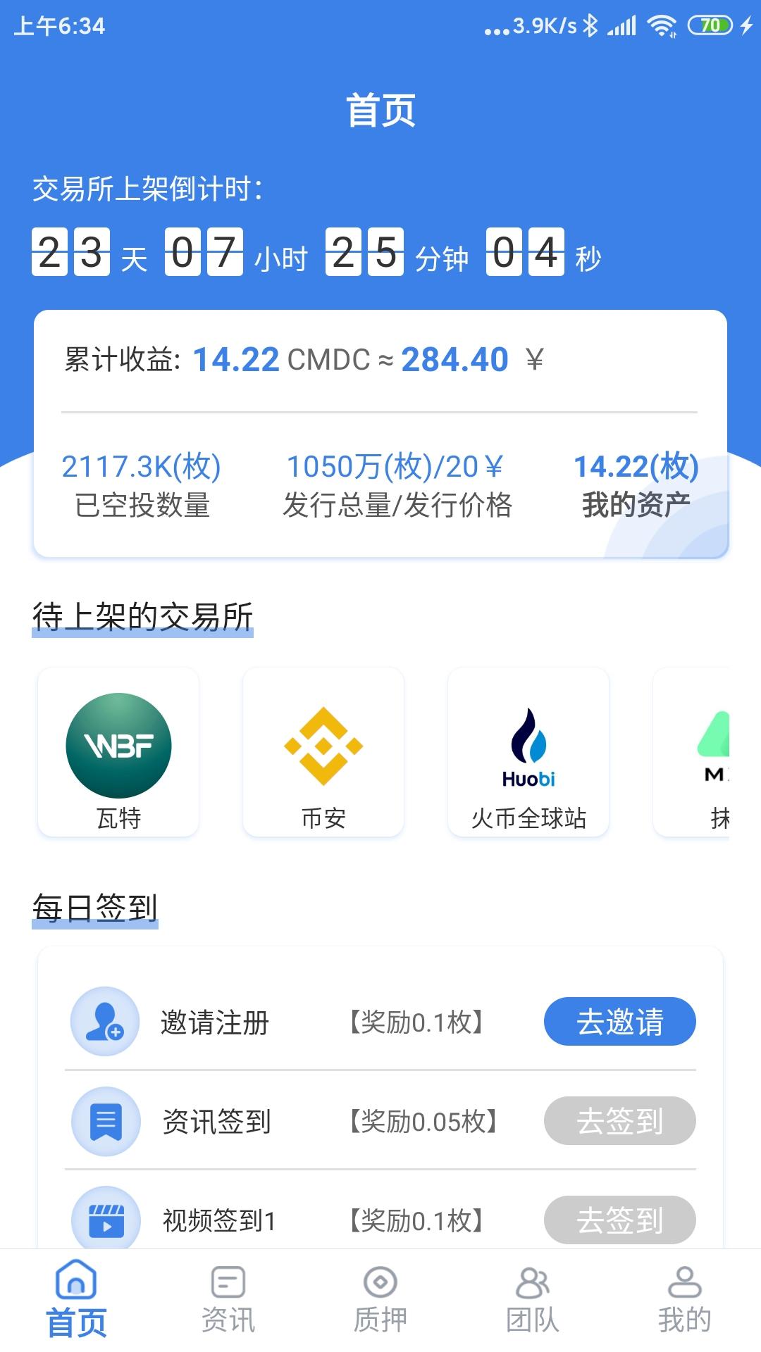 CMDC纯福利零撸空投项目，显市场价20元/枚，还有23天上交易所，抓紧时间上车吧……