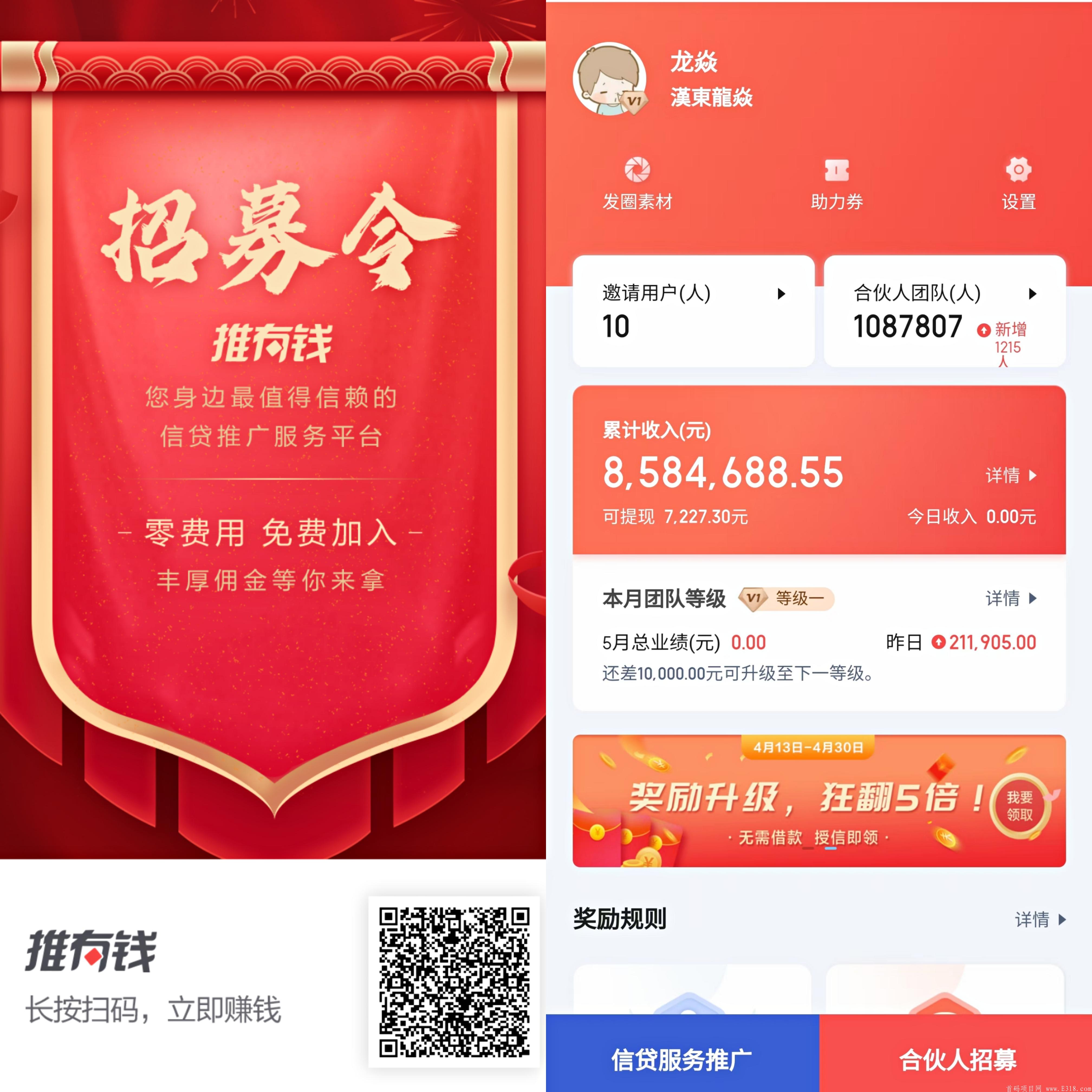 推有钱合伙人年入百万