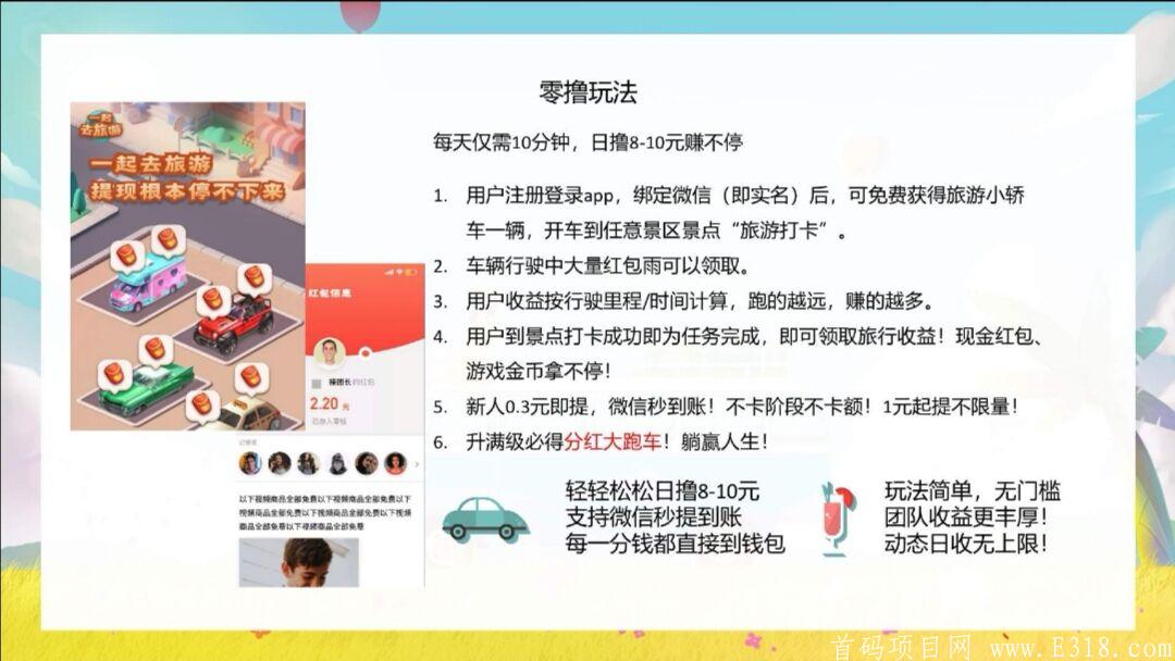 一起去旅游零撸8－10块，2.0模式首码预热