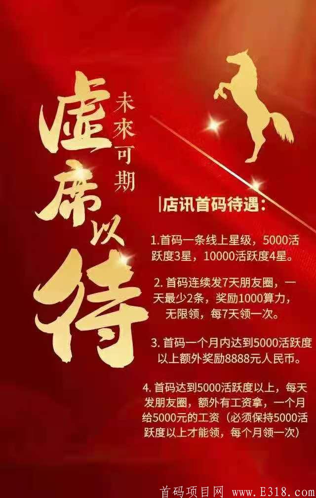 6月8日正式上线！大型0撸项目店讯，招募首码以及排线！全网独家模式，0泡沫机制，每月领工资给自己一份稳定的工作！