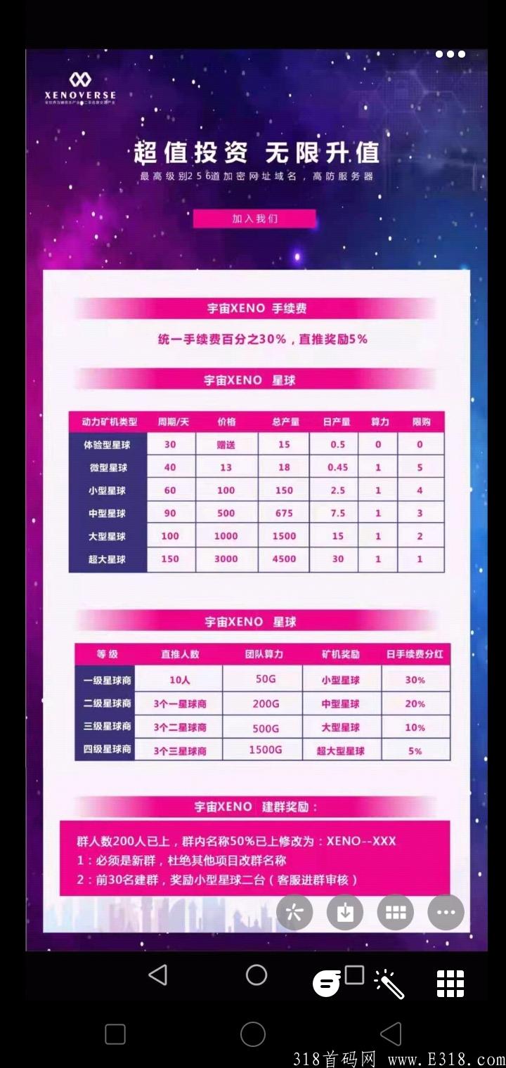 今天中午官方首码宇宙ⅩENO，高扶持，卖币无限制。免费认证。