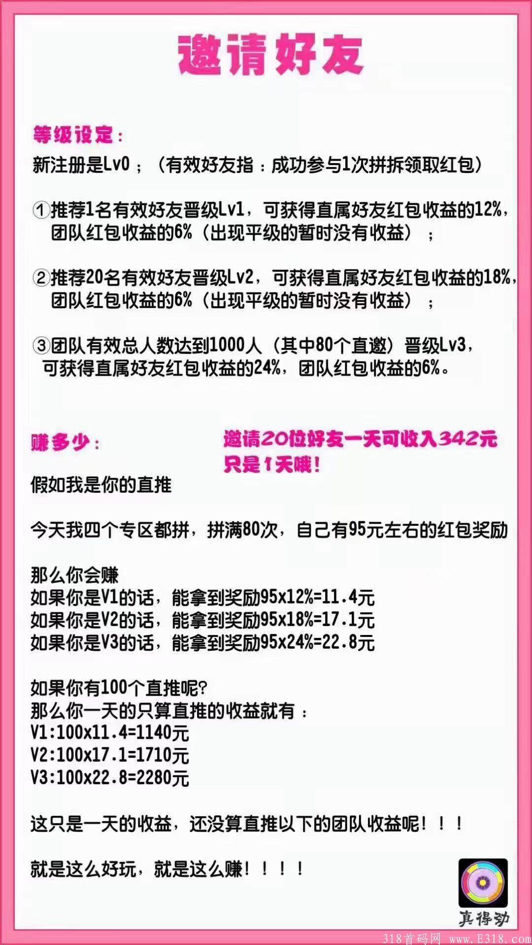 真得劲首码刚出，团队无限裂变，已上苹果和安卓正式版
