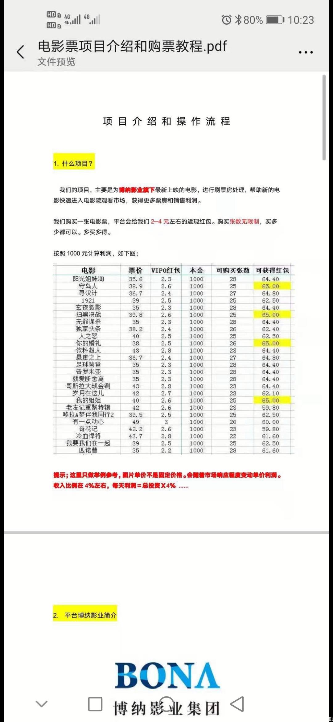 金影票房（5年项目）