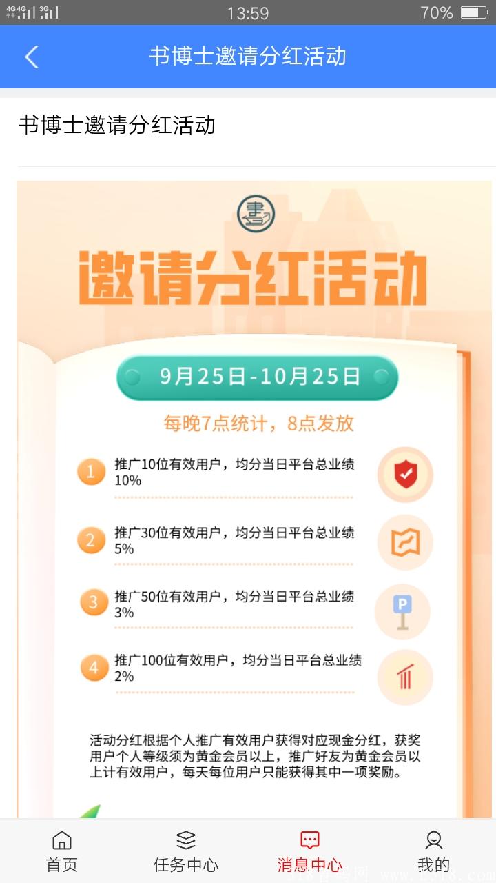 书博士首码，邀请10人，永久分红