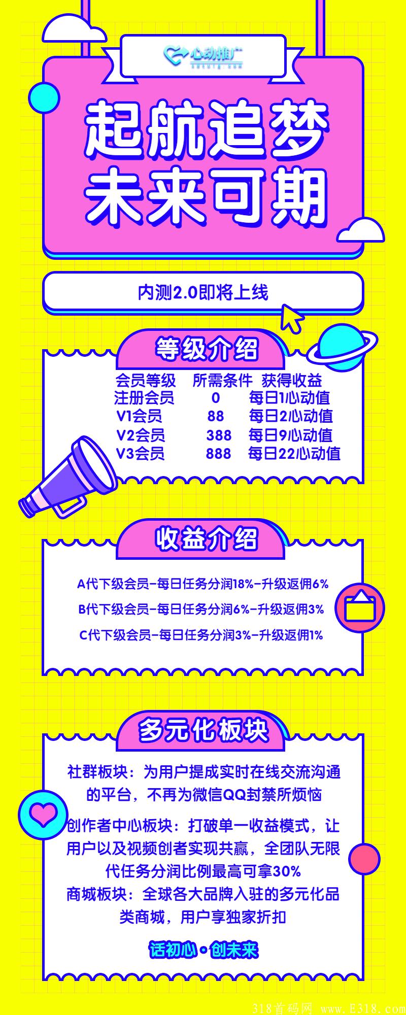 心动推广 内侧上线 全新UI 新益板块即将上线 可零撸