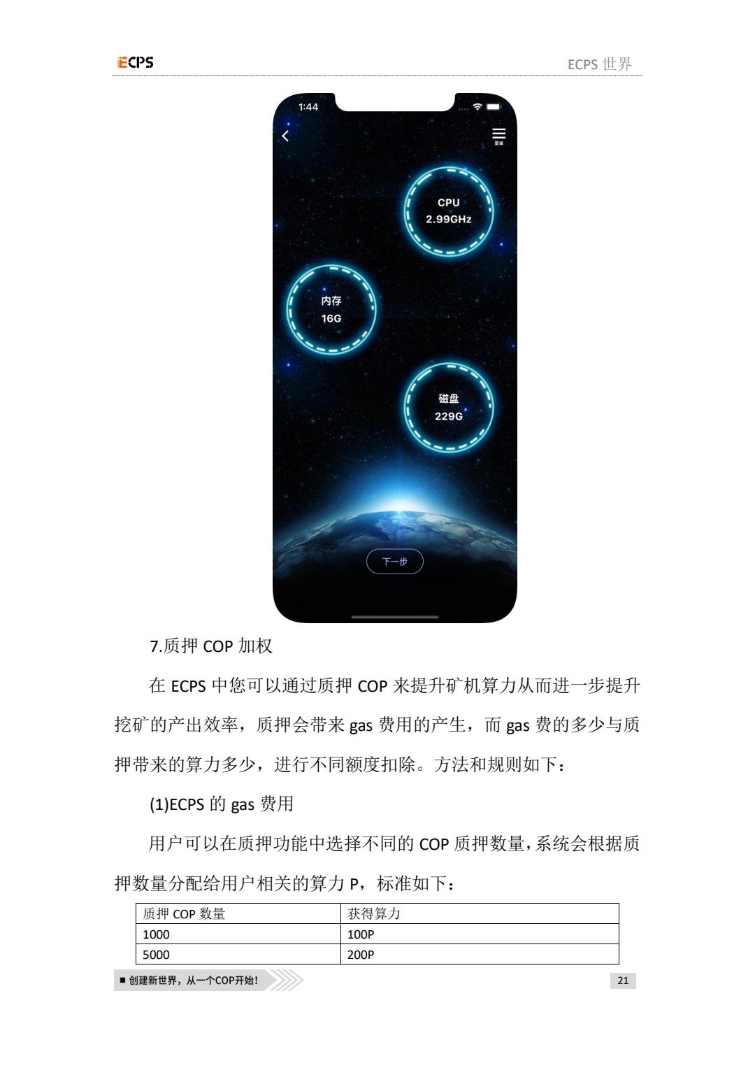 ECPS COP标题就是搞钱，未来可期，