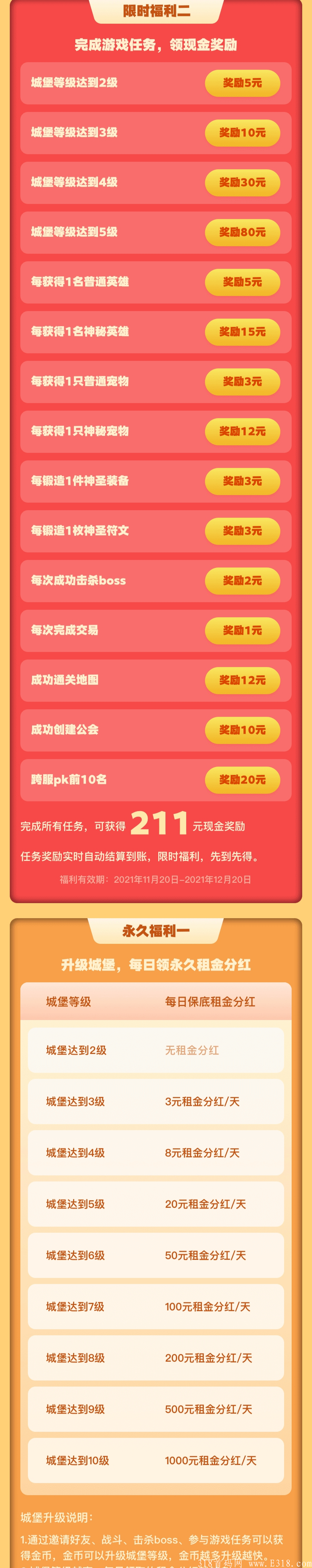 【我的城堡】最强零撸20号上线