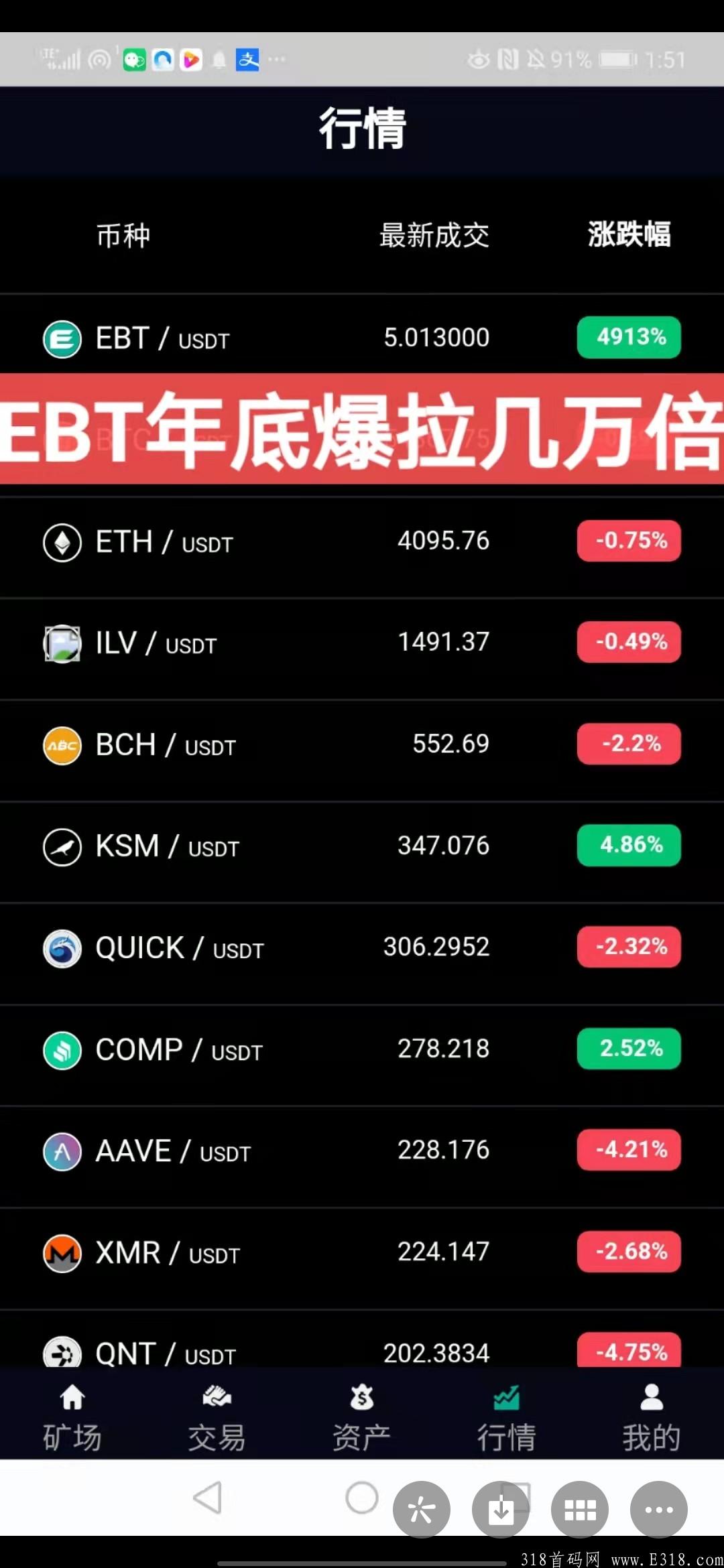 EBT暴力币，己涨51倍
