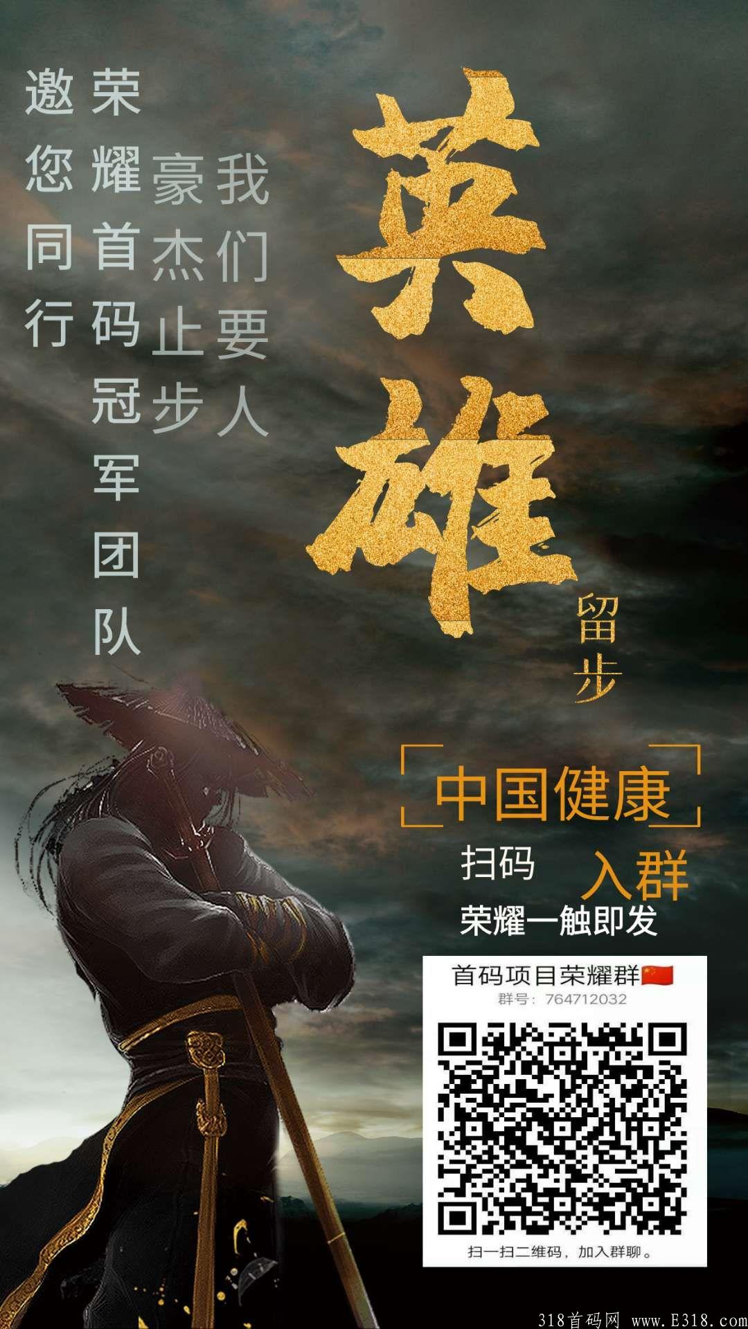 中国健康，上线了，格局跨年项目，全网对接团队长！