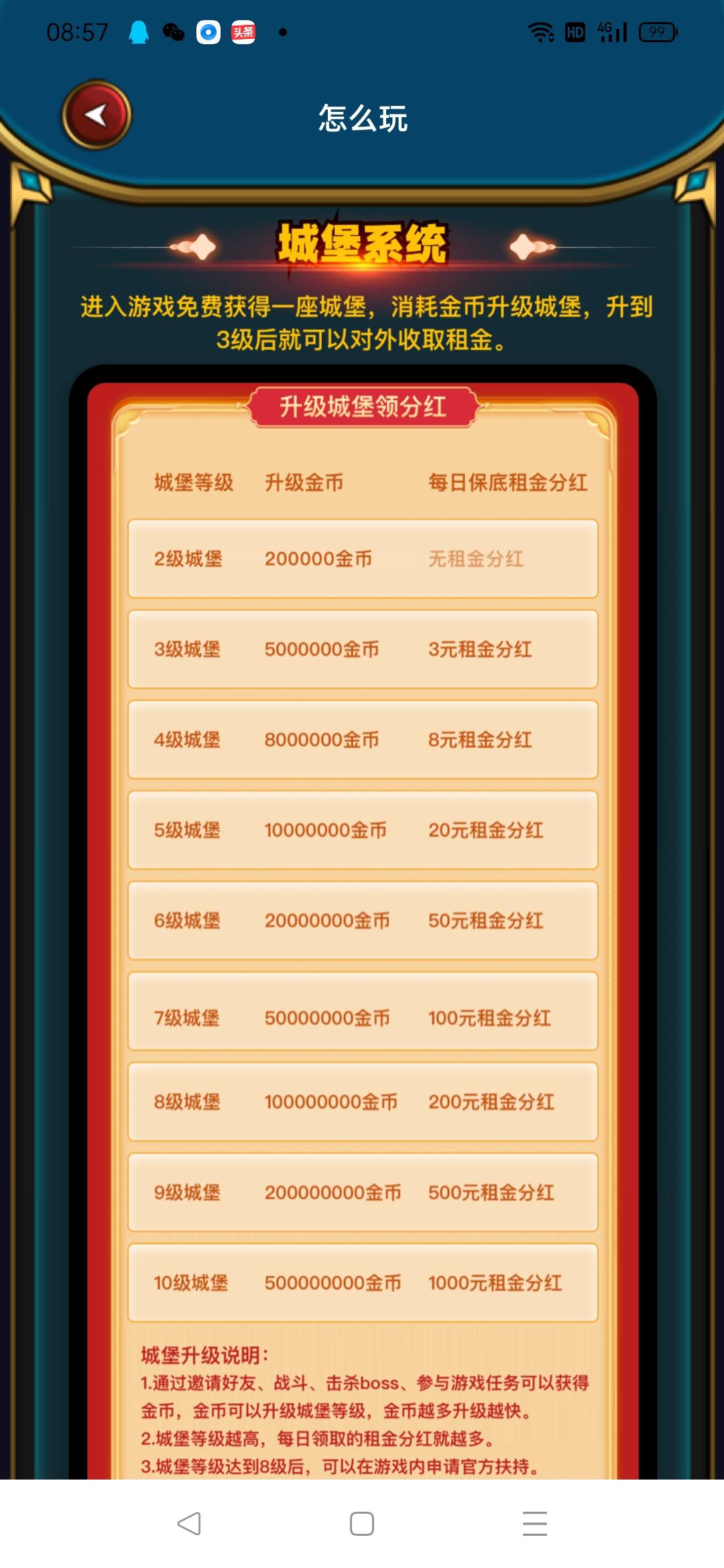 我的城堡，旷世神作，一款防御型手游，完成每天任务0撸赚到爆