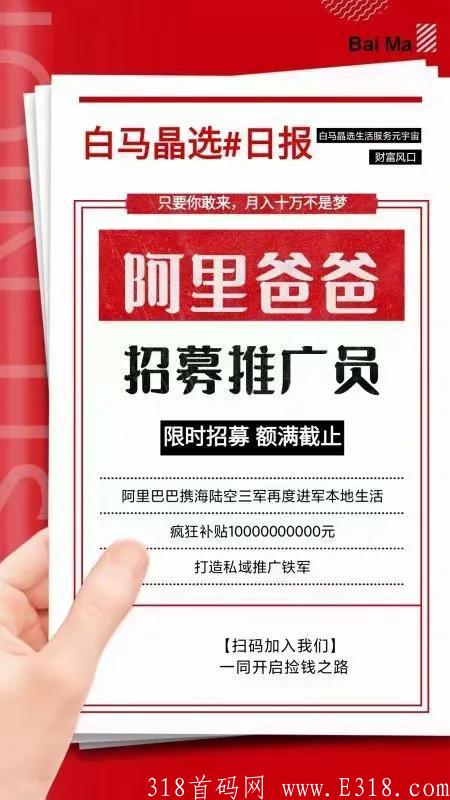 白马晶选*阿里本地生活联盟招募服务站