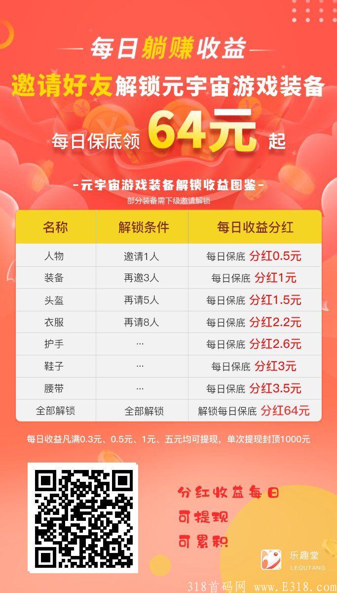 乐趣堂，零撸推广解锁每日**65元
