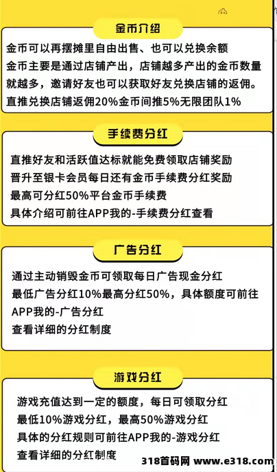 首码（金币世界）多种分红模式+自由交易
