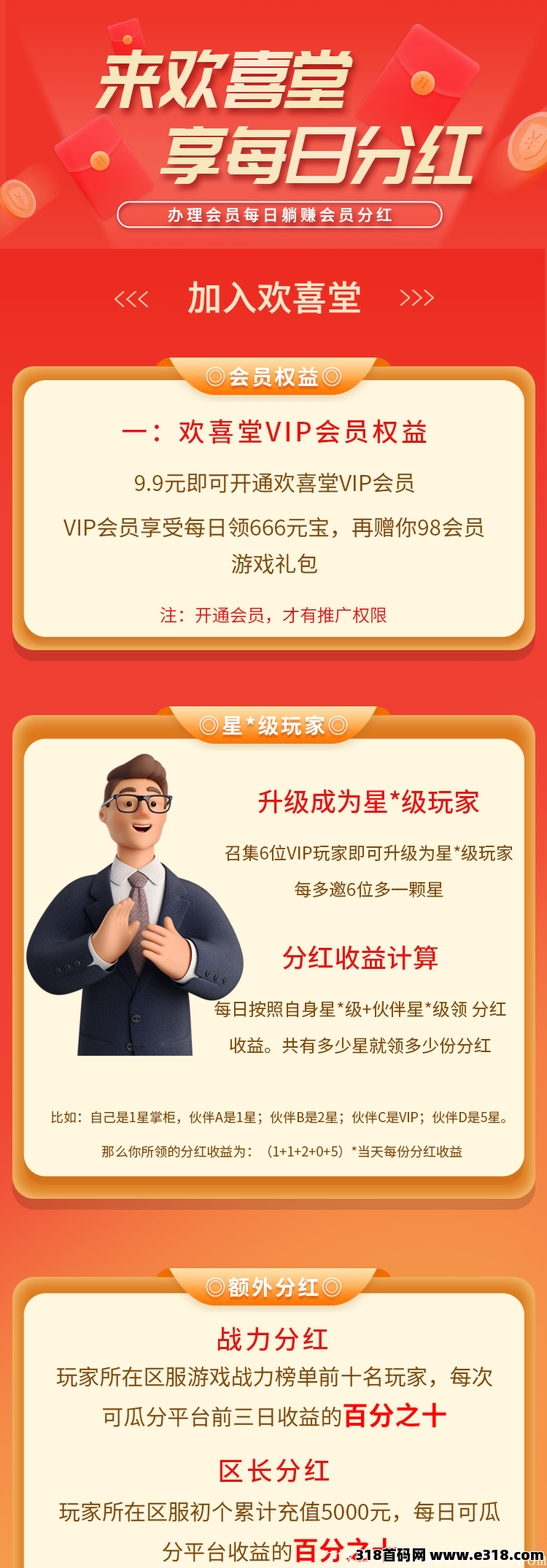 首码分红项目（欢喜堂）升星级每天分红