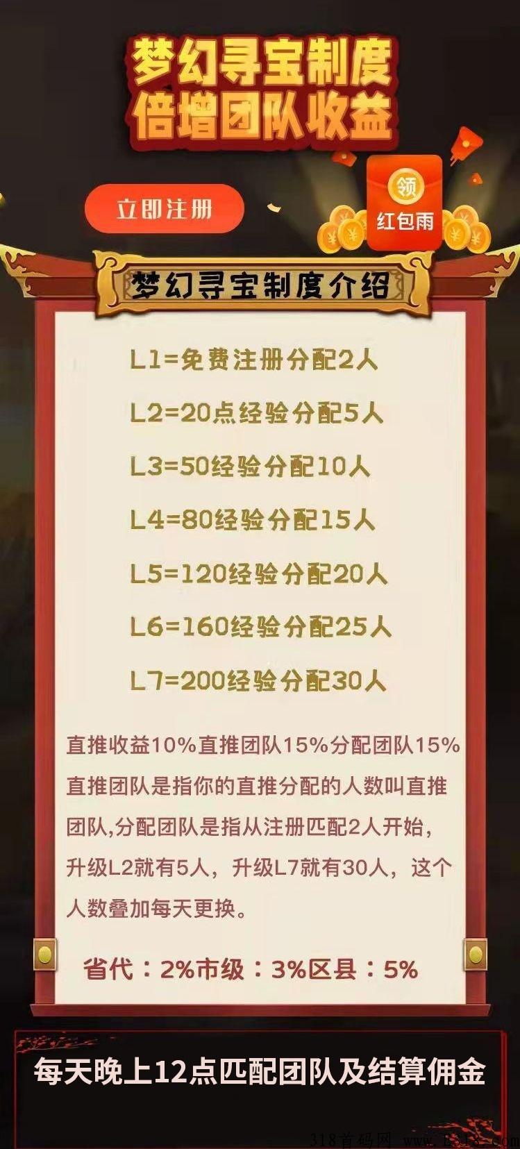 首码《梦幻寻宝》全网独创！全新模式。三重佣金，交易类型，游戏风格。小白大咖来就能赚钱。