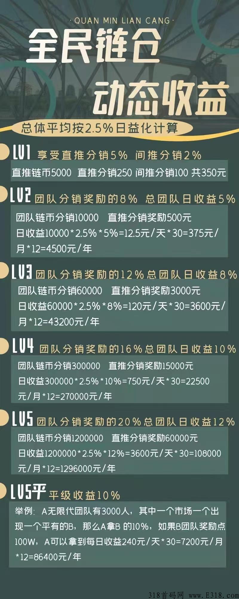 全民链仓，首码长期**项目