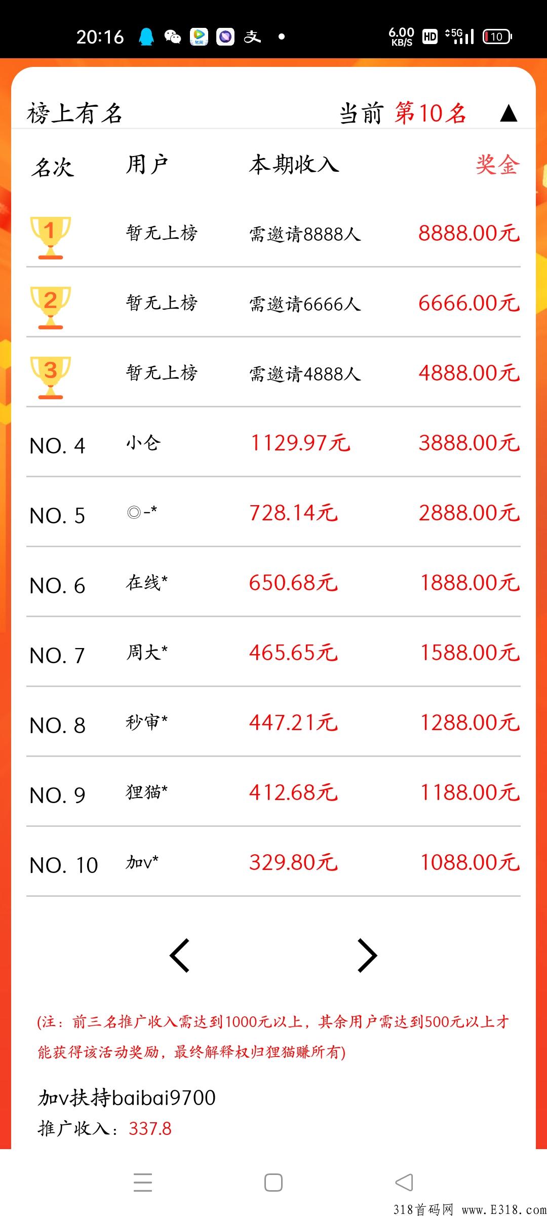 首码狸猫赚推广引流,新平台注册每天签到**