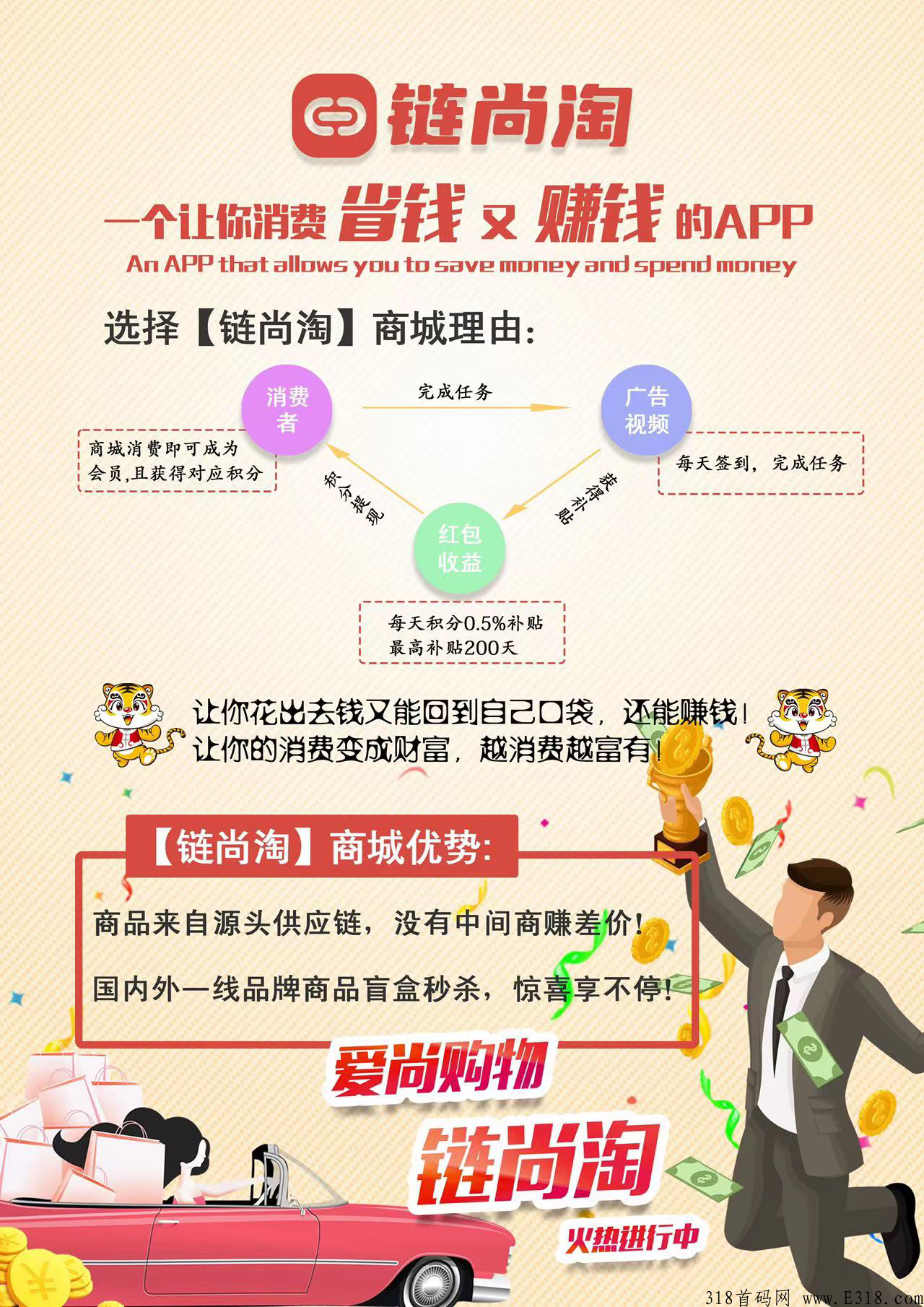 《官方对接》预热首码对接最高扶持链尚淘商城项目