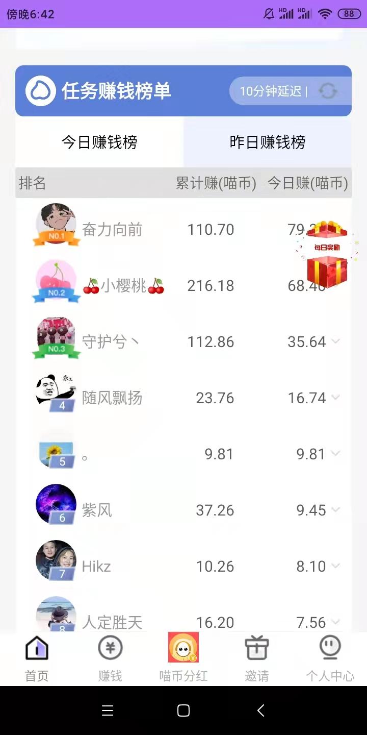 喵分红_首码上线不久新人登陆秒到2元_而且还不会减少，平台老板的钱多