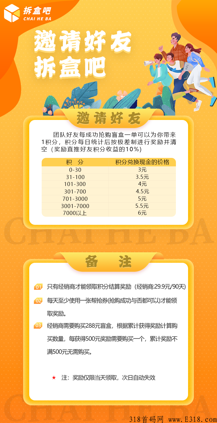 3月28号新项目《拆盒吧》全新盲盒模式，最高扶持，支付通道给力，提现秒到账