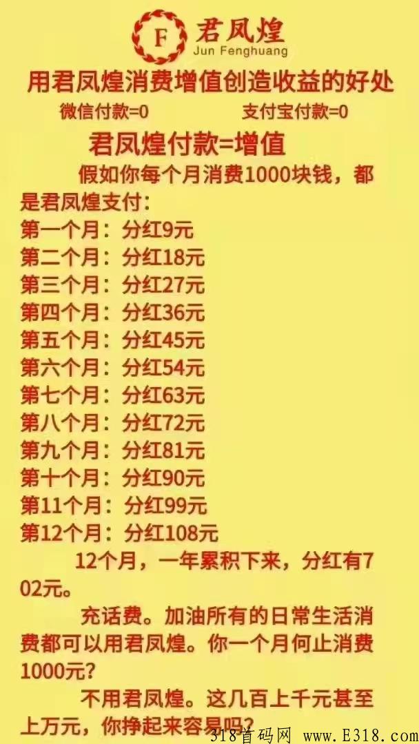 君凤煌 免费注册领红包，最重要的是君凤凰全网最长久稳定项目，超级零撸
