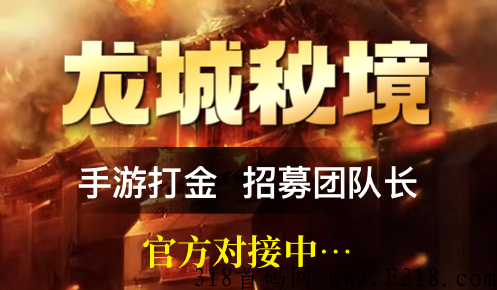 四月首码【龙城秘境】10号上线！每天玩游戏20--1800元！！