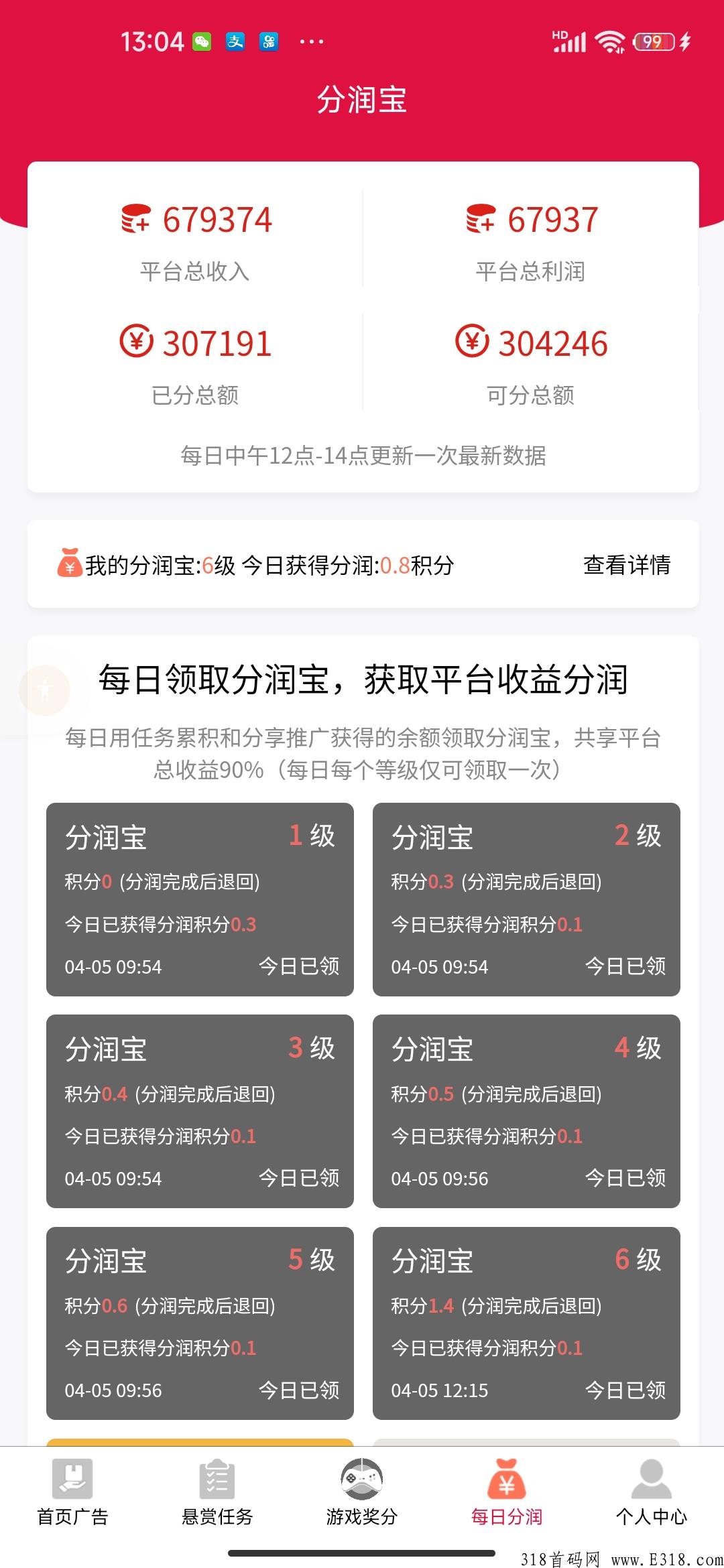 利分宝零撸买豪车模式开启啦，可升级等级越高积分奖励越多