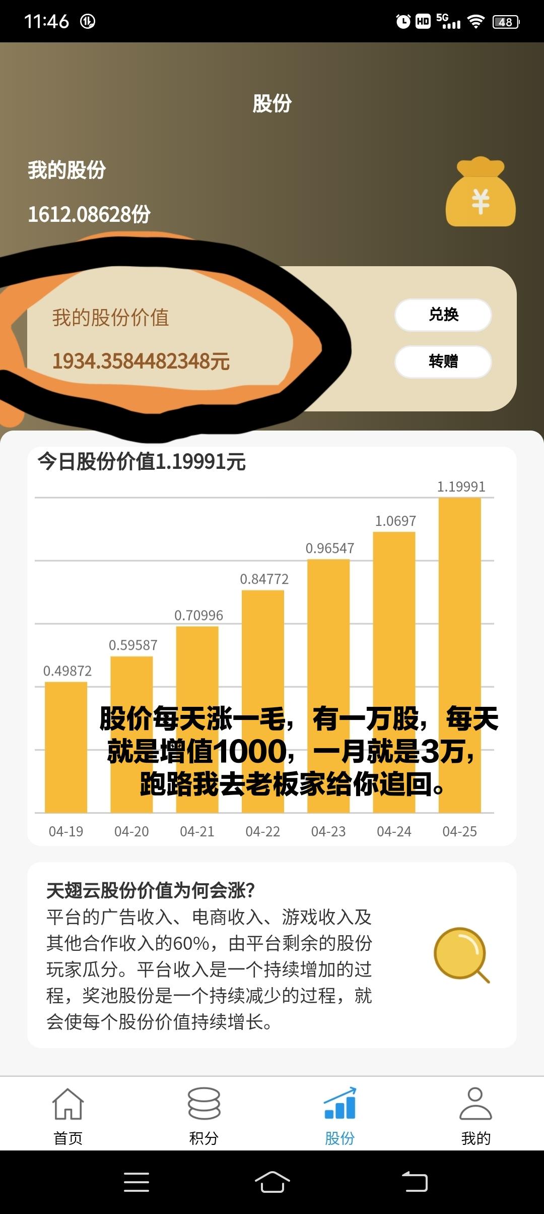 天翅云，零撸，每天签到看广告获得收益，公司可考察，吃肉的来
