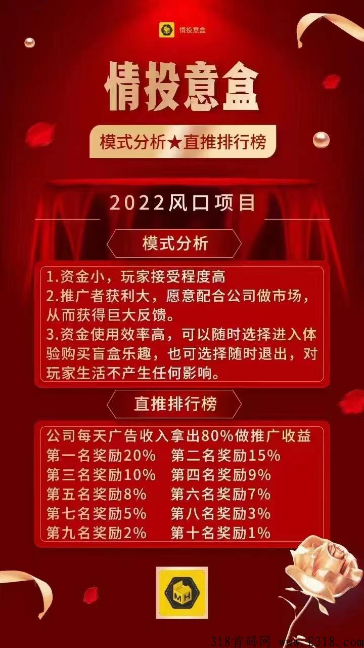 情投意盒，新盲盒模式，预热，内排时间不多，抓紧联系我
