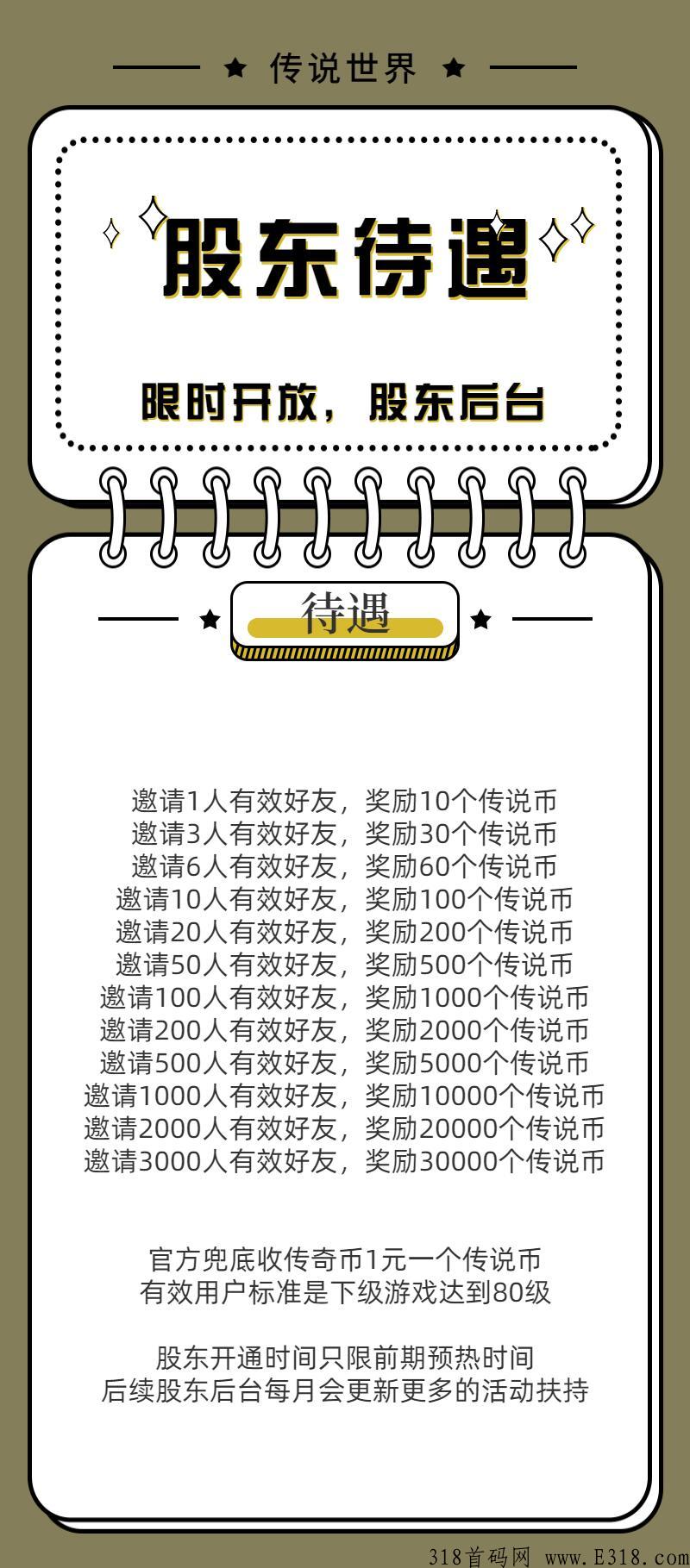 传说世界，杀怪升级卖装备！超高收益。20号即将上线，敬请期待！