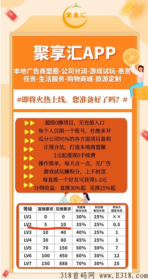 聚享汇首码已上线，拿总代第一手资料，彻底告别割韭菜