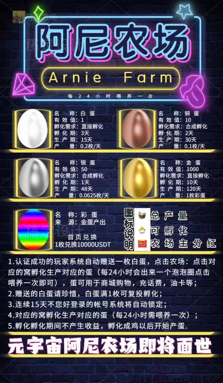 阿尼农场，能力决定你的收益，售出无限制，随时下车