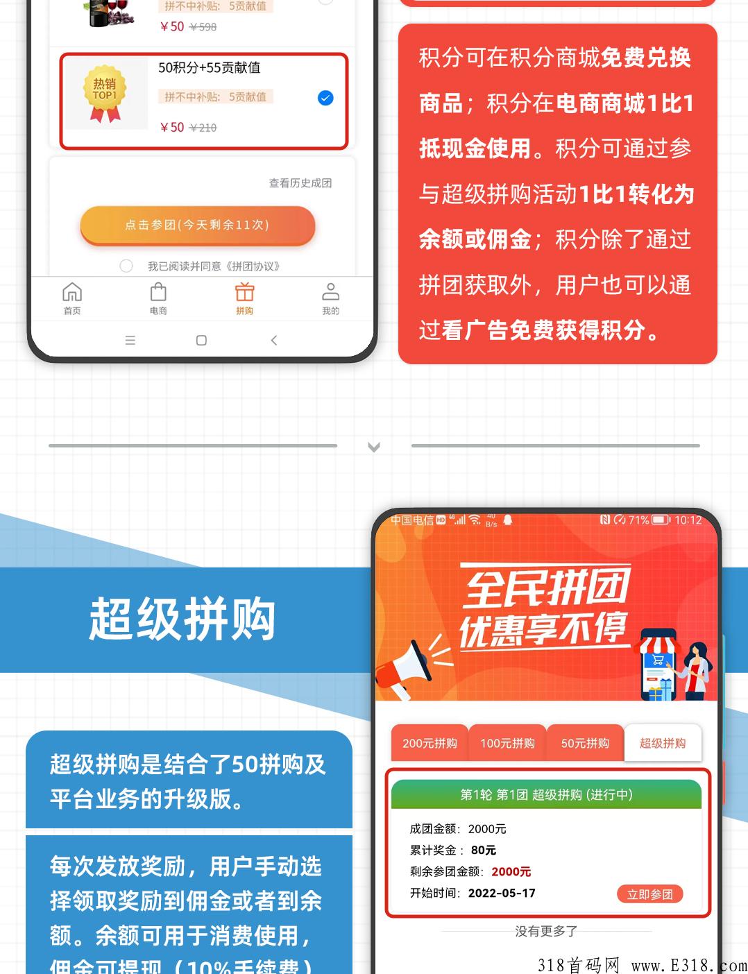 店夫子，新项目拼团分奖励+众筹新玩法