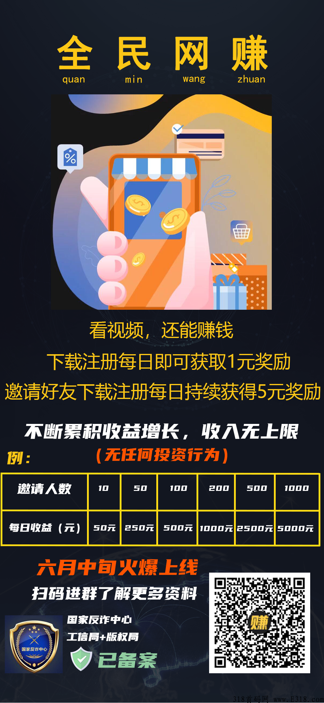 全民赚米，邀请一位好友每日都可以赚，一个让用户沉迷赚米的APP。