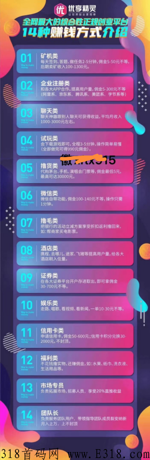 首码优享精灵对接团队，多重板块收益，上线各大应用商城，长久稳定
