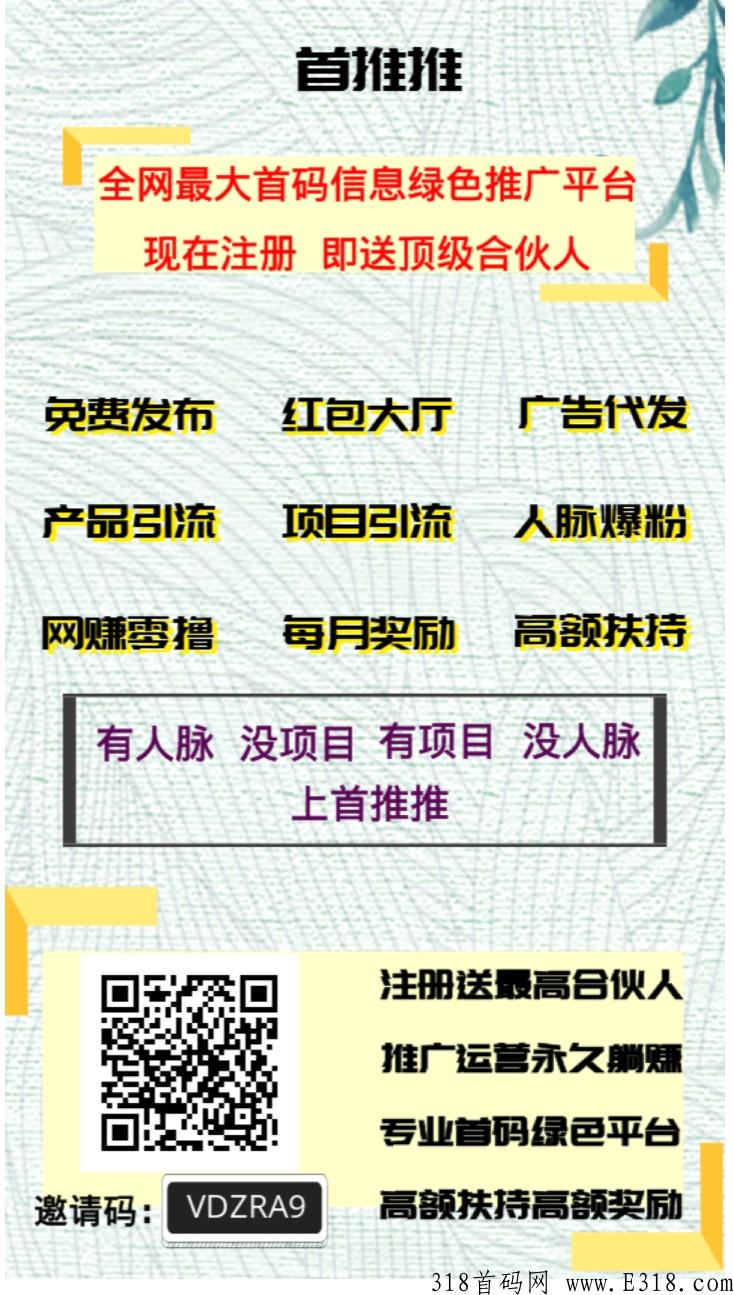 首推推新项目，爆粉神器，多种收益模式，首码项目！