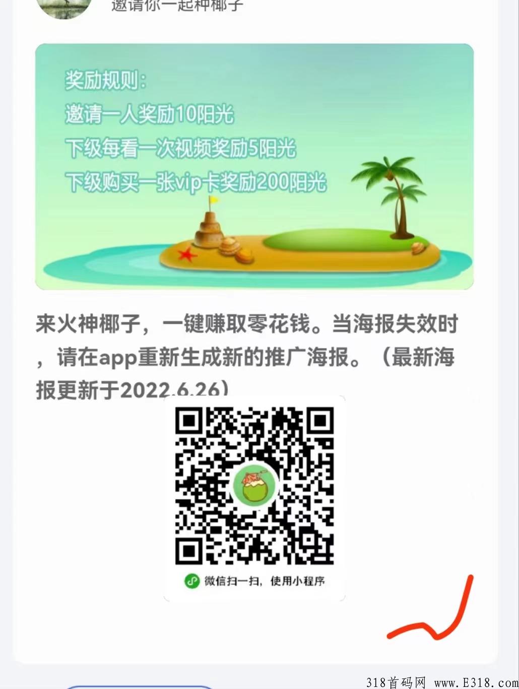 火神椰子不实铭，注册送阳光种子得椰子，可变现，现在上车晚不晚